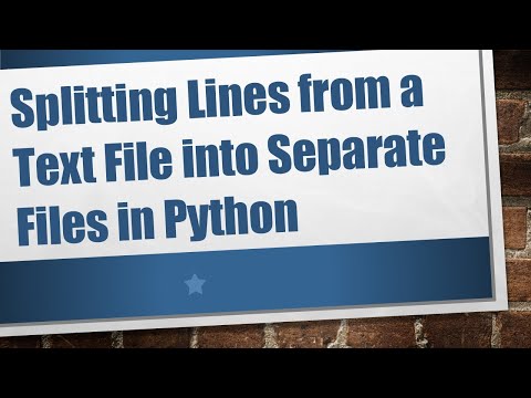 Splitting Lines from a Text File into Separate Files in Python