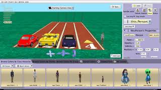 تصميم وبرمجة لعبة سباق السيارات با ستخدام برنامج  alice screenshot 2