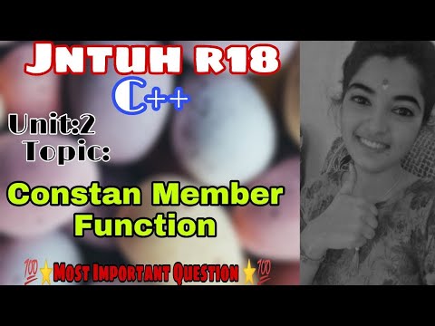 #jntuh #r18 #oops #cplusplus #constant #member #function #very #important 😍👍💯