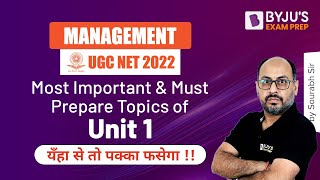 UGC NET 2022 | Most Important & Must Prepare Topics of Unit 1 | Management | Sourabh Sir