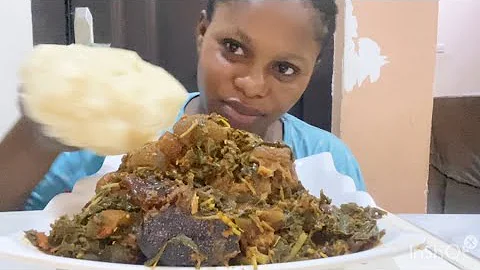 Asmr Mukbang Eforiro Vegetable Soup with Fufu