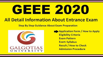 GEEE 2020 - Notification, Dates, Application, Eligibility, Admit Card, Pattern, Syllabus, Result