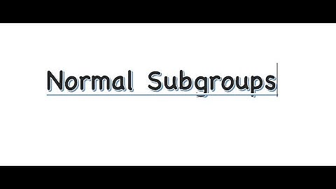 Normal subgroups and factor group