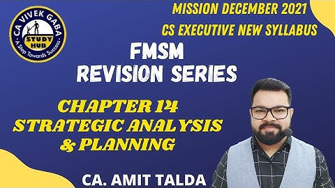 CHAPTER 14: STRATEGIC ANALYSIS & PLANNING | CA AMIT TALDA | VG STUDY HUB.