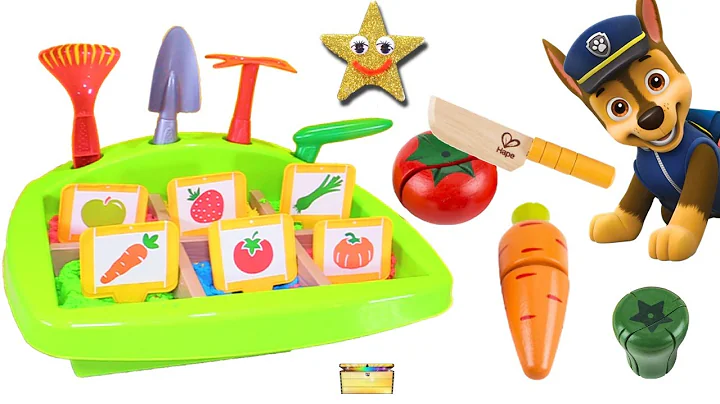 Pups Grows Fruits & Vegetables in Kinetic Sand Garden Game | Chase Skye Surprise Toys