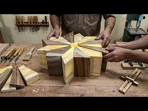 Satisfying Incredible Woodturning: From Raw Blocks to a geometric segmented Vase