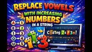 Python Interview Question | Replace vowels with increasing numbers in a string | String Manipulation