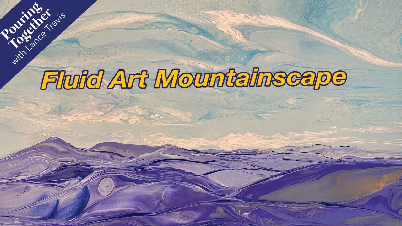 Fluid art mountain scape pour | fluid art landscape.