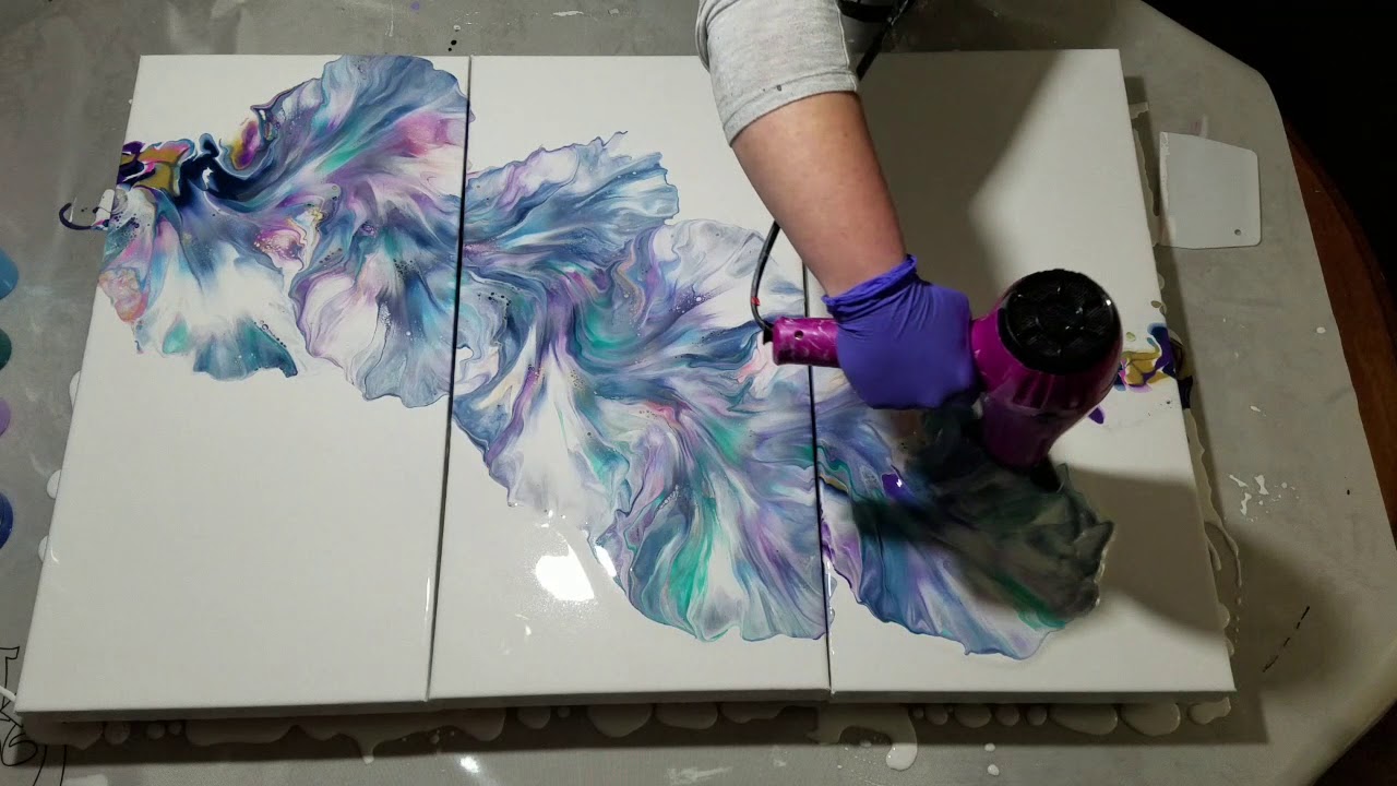 7 color Dutch Pour triptych | Flow Art | Acrylic Pouring | - YouTube