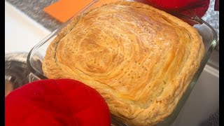 Qat-qat go'shtli pirog/Мясной пирог из домашнего слоенного теста/Meat pie from puff pastry