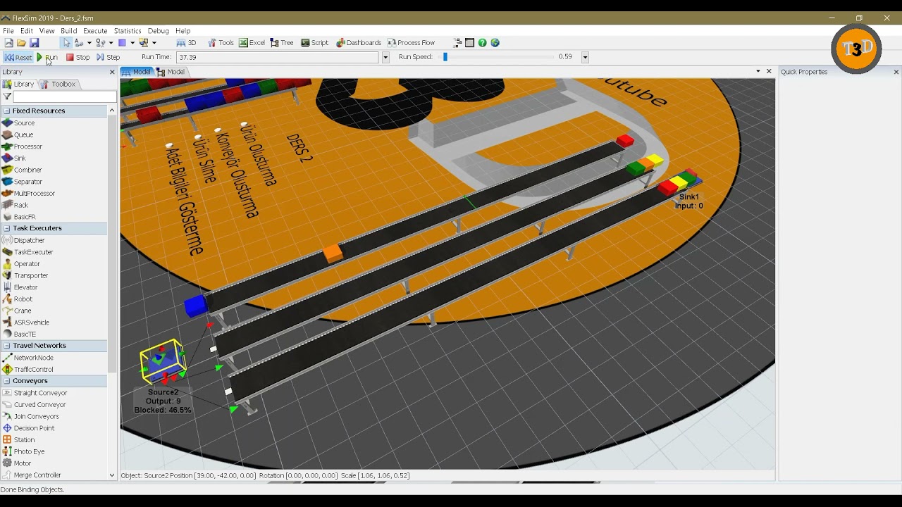 Flexsim Simulation Examples _ Agent Module Example Models – MMED