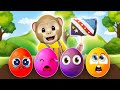 Memoji Surprise Eggs 🙉🐷🐯 | TigiBoo | Nursery Rhymes