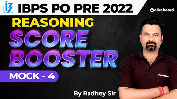 IBPS PO Preparation 2022 | Reasoning Score Booster | Mock - 4 | IBPS PO Reasoning By Radhey Sir