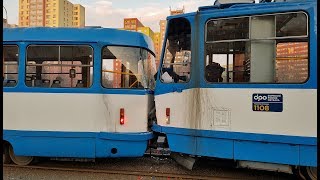 DPO | Srážka tramvají, nový lak a CVR na tramvajích Trio, odstavení Tatry T3SUCS 911