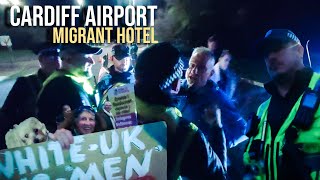 MIGRANT HOTEL MADNESS POLICE OFFICER LASHES OUT AT PROTESTER | WALES