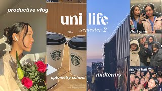 UNI LIFE✨revising for optometry midterms, spring ball, going home, productive library days (sem 2)