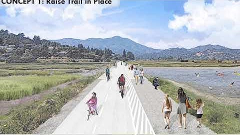 Evolving Shorelines Project at Bothin Marsh - Concept 1: Raise Trail in Place