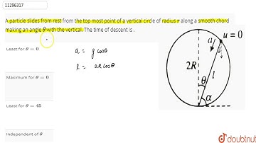 A particel slides from rest from the topmost point of a vertical circle of radirs `r` along a sm...