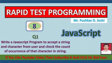 Count of occur of character in Js || Rapid Test Programming || Joshi Pushkar D. || Web Technology