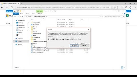 Error 0x80070522  A Required Privilege Is Not Held By The Client