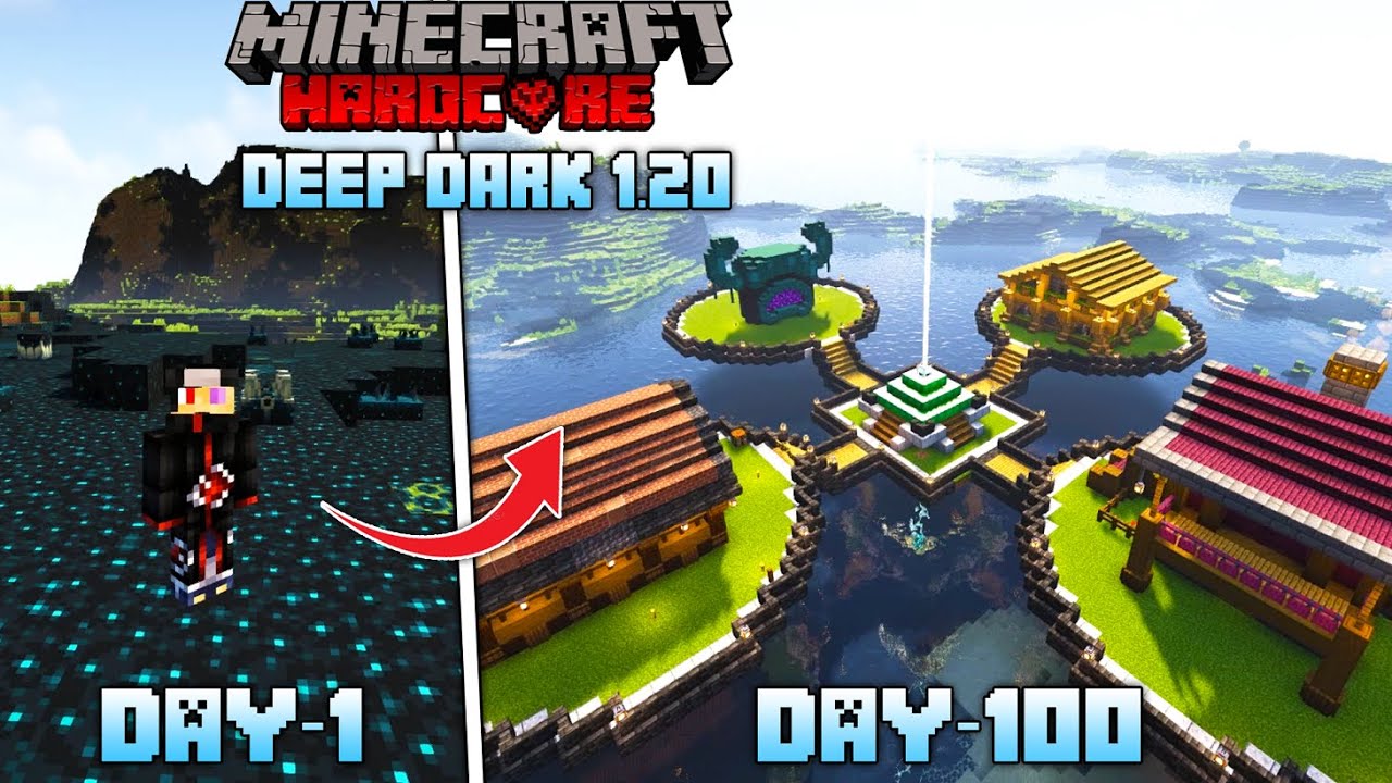 I Survived 100 Days in Deep Dark Only World in Minecraft Hardcore 1.20