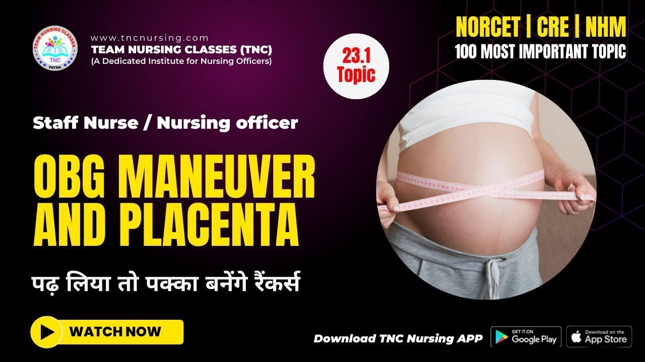 #maneuvers OBG Maneuver and Placenta || 23/100  Most Important Topic ||NORCET | #CRE#tncnursing