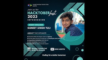 Hacktoberfest Speaker Cum Info Session || GDSC ADGITM