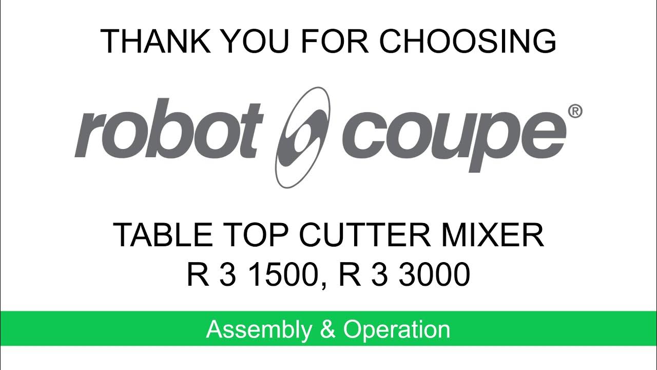 Robot-Coupe R3-1500 R3-3000 Cutter Mixer: Assembly & Operation - YouTube