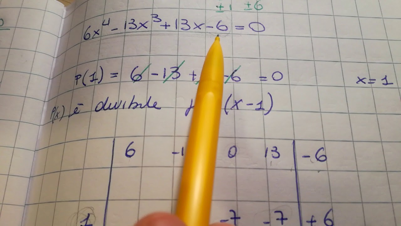 Equazione di grado superiore al secondo (Ruffini)