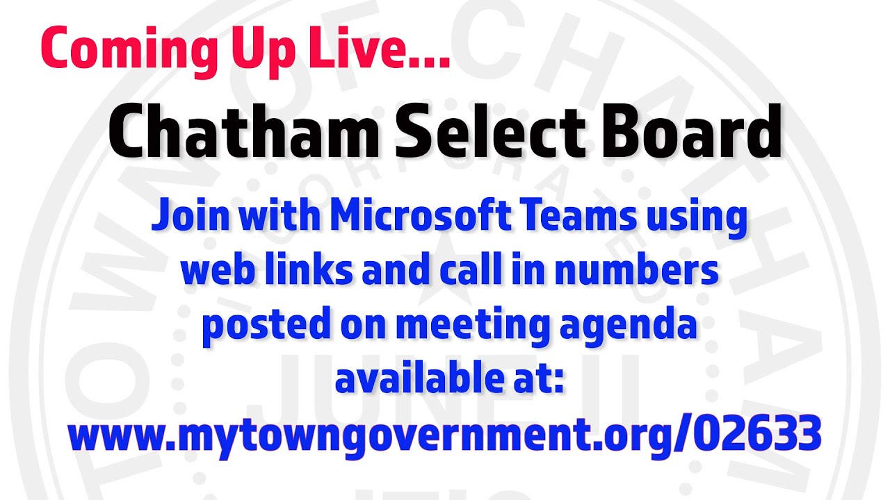 Town of Chatham Select Board Community Forum COA YouTube