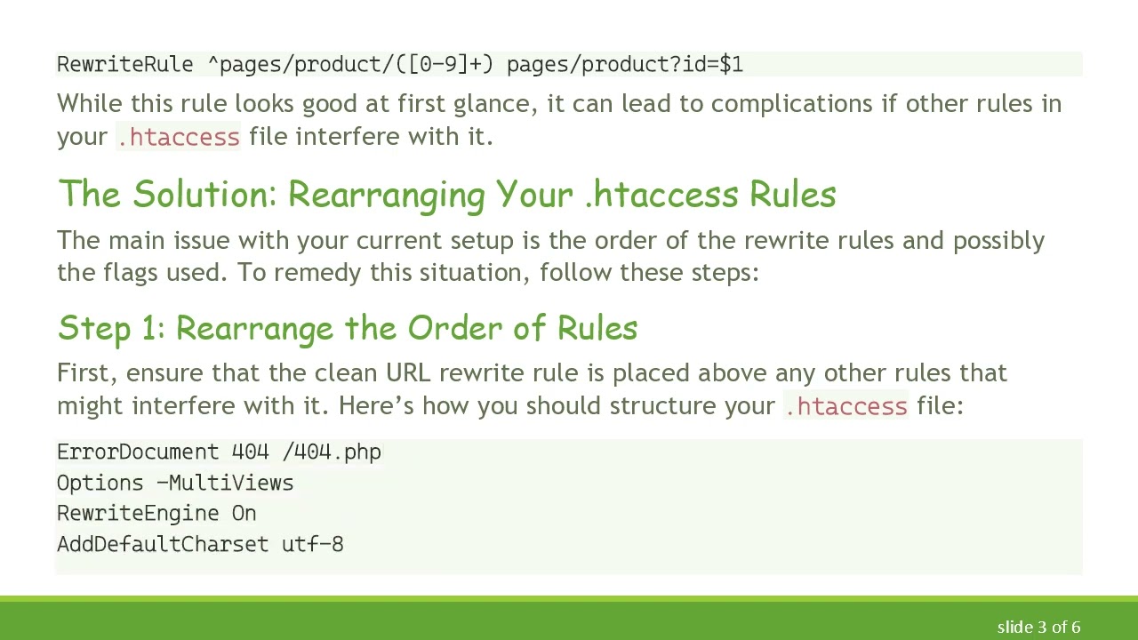 How to Fix 404 Errors in .htaccess When Redirecting GET Parameters to a Clean URL
