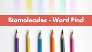 BIOMOLECULES SCIENCE ACTIVITY - WORD FIND FINDER GAME VOCABULARY WORDS