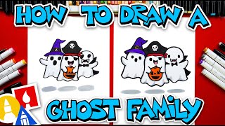how draw funny ghost family