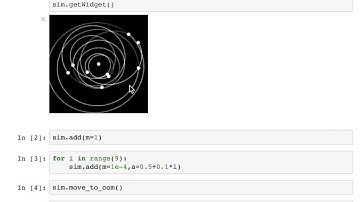 Realtime WebGL visualization of REBOUND simulation in a Jupyter notebook