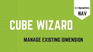 Manage existing dimension  - NAV Wizard