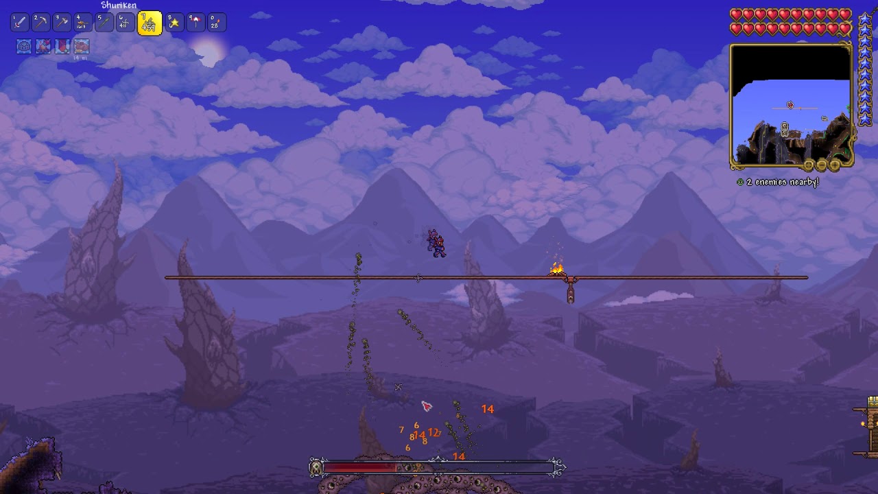 Terraria - Eater of Worlds Master Mode Boss Fight