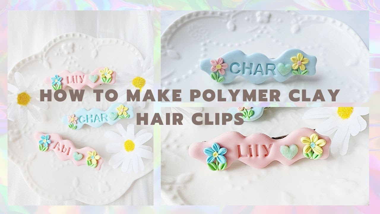 Polymer Clay Floral Hair Clip Tutorial 手工軟陶花花髮夾 Vlog EP01 YouTube