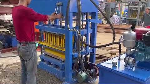QT4-30 oil engine hydroform concrete block making machine operation video, teach you step by step