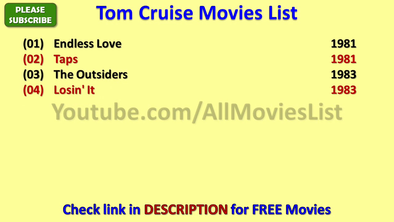 Tom cruise movies list YouTube