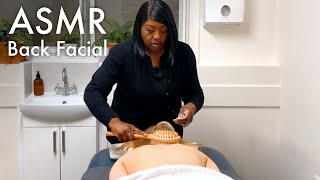ASMR Back Facial with skin analysis and massage (unintentional ASMR, real person ASMR)