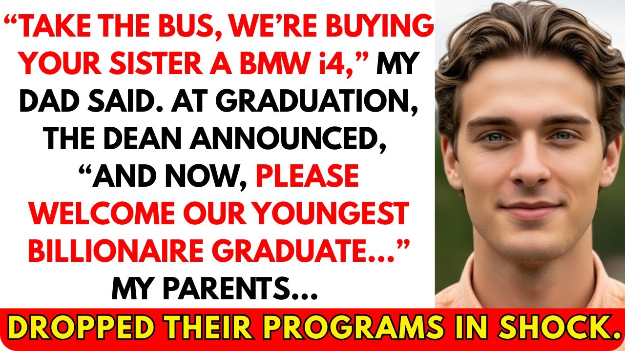 Родители подарили моей сестре BMW I4, пока я ехал на автобусе на выпускной. Потом декан произнес ...