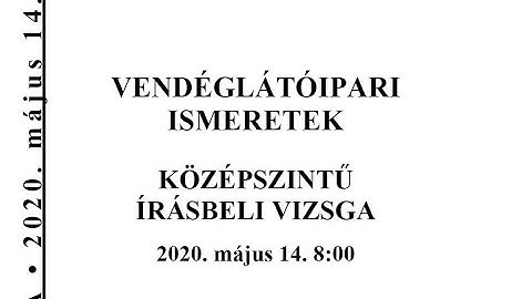 Vendéglátóipari ismeretek ksz érettségi