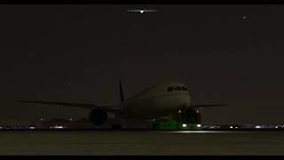 Saudia 787 cold & dark , pushback, taxi and Take off from Dubai