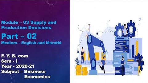 F  Y  B  com Sem  Ist  Module  03 Part 02     Supply and Production Decisions Subject – Business Eco