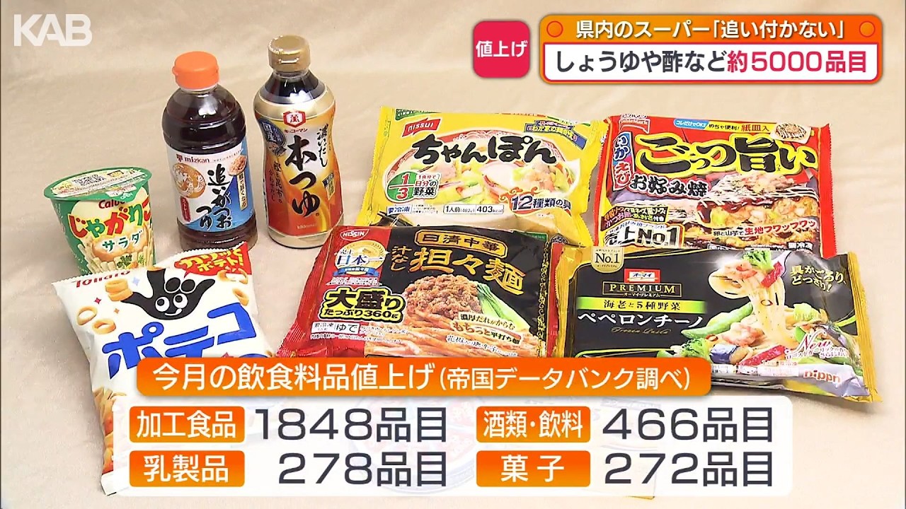 9月スタート 調味料や加工食品など約5000品目が値上げ…単月では今年