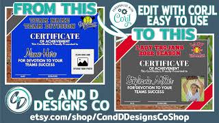 Editable Sports Certificate Walkthrough Easy to Use!!