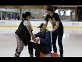 Comedians on Iceskates eating Hotdogs