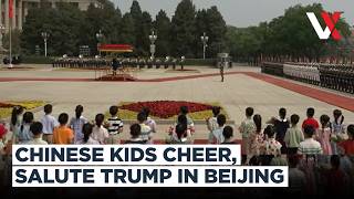 Chinese Children Cheer & Salute Trump at Beijing's Grand Welcome Ceremony | VERTEX