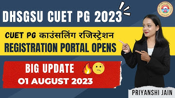 Counselling Registration portal opens DHSGSU PG 2023 | CUET Priyanshi Jain | Sagar University