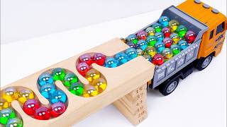 Marble Run Race ☆ HABA Slope, Dump Truck & Garbage Trucks & Ambulance & Vehicle Full Compilation #18